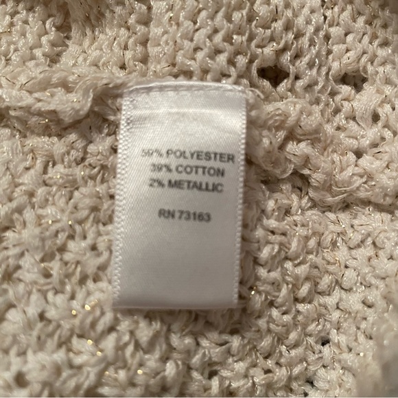 Spense Women's 1 Button Ivory Knit Cardigan Sweater Metallic Gold Thread Medium - Picture 9 of 10